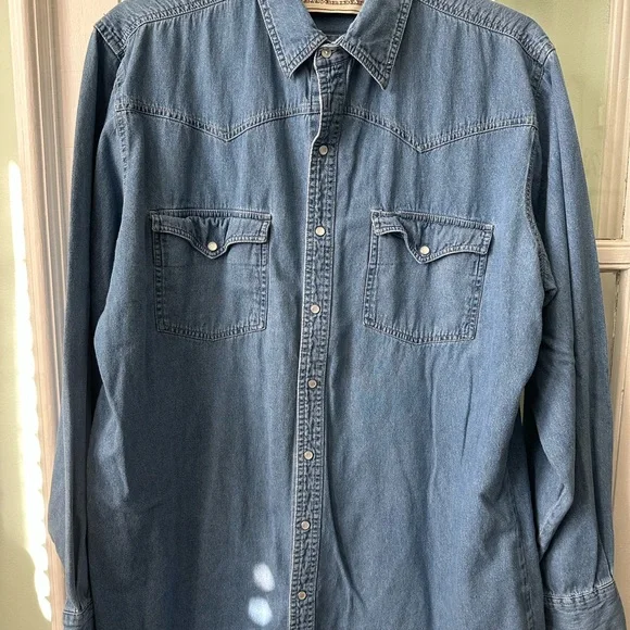 Western Blue Denim Shirt - Picture 1 of 4